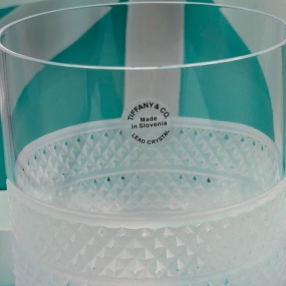 NEW Tiffany & Co. Diamond Point Crystal Glass Height 4" Double Old Fashioned - Picture 5 of 11
